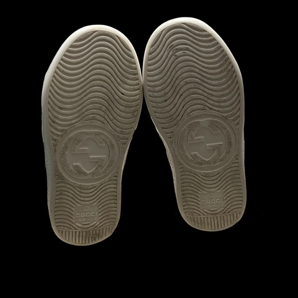 GUCCI ACE LEATHER NAVY BLUE SNEAKER TODDLER SIZE 23 (US SZ 7) UNISEX w POUCH - Picture 6 of 15